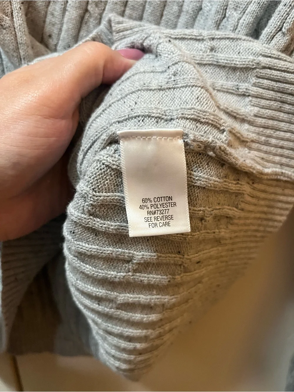 croft & barrow Light Heather Gray Cable Crewneck Sweater